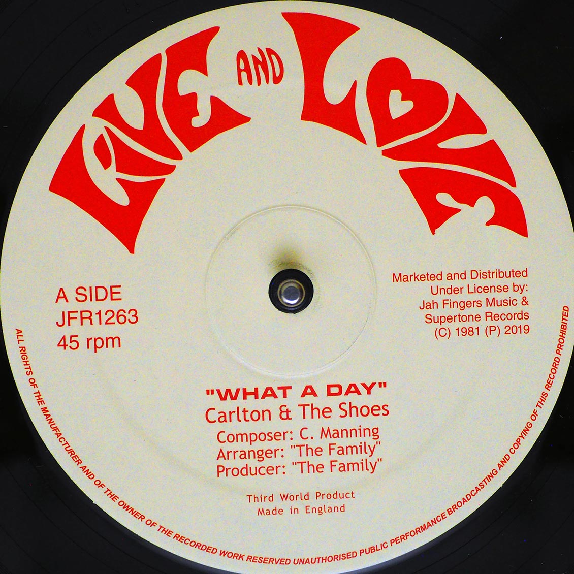 Carlton & The Shoes - What A Day (Extended Mix)  /  Version 12" Vinyl Record