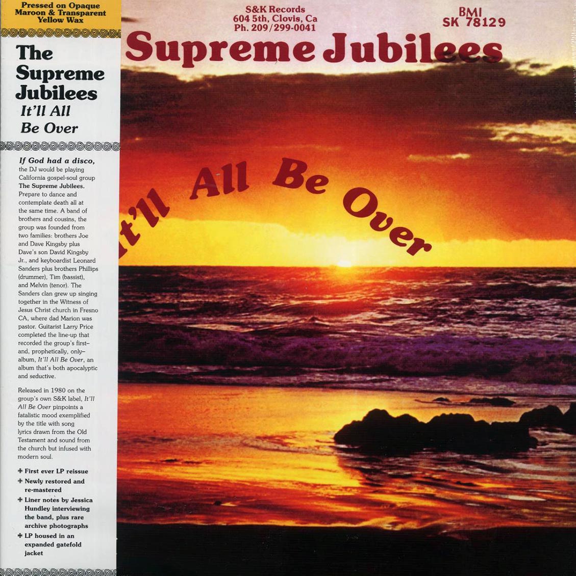The Supreme Jubilees - It'll All Be Over (maroon/yellow vinyl) Vinyl Record