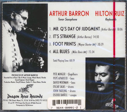 Arthur Barron, Hilton Ruiz - Arthur Barron Hilton Ruiz (Live At Rose's Bar & Music Lounge, Miami Beach) Music CD