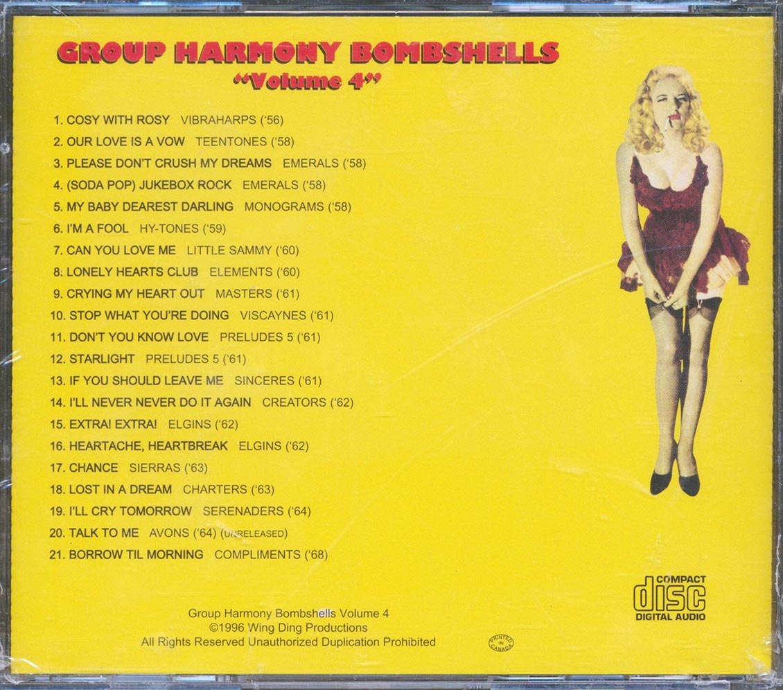 The Vibraharps, Monograms, The Preludes, Etc. - Group Harmony Bombshells Volume 4 Music CD
