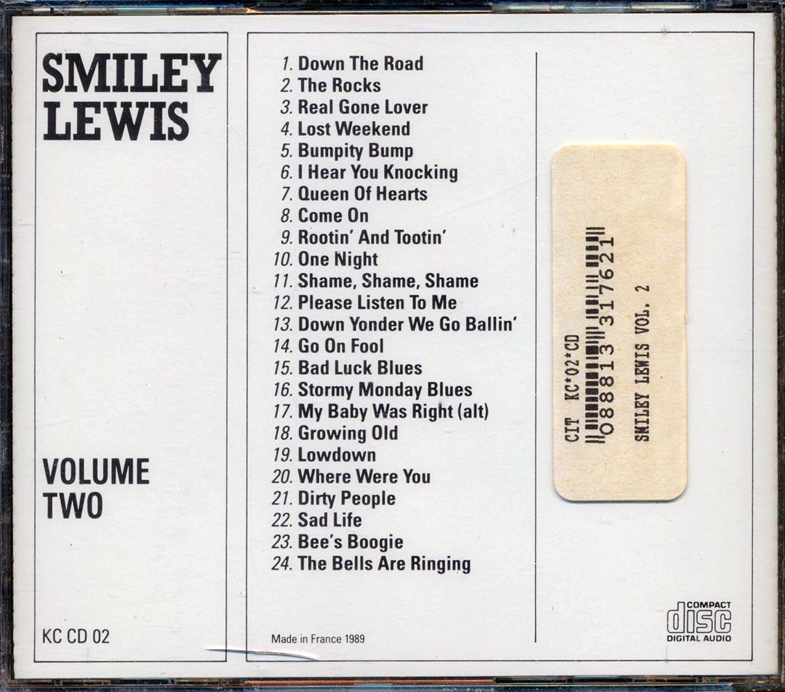 Smiley Lewis - Volume Two (24 tracks) Music CD