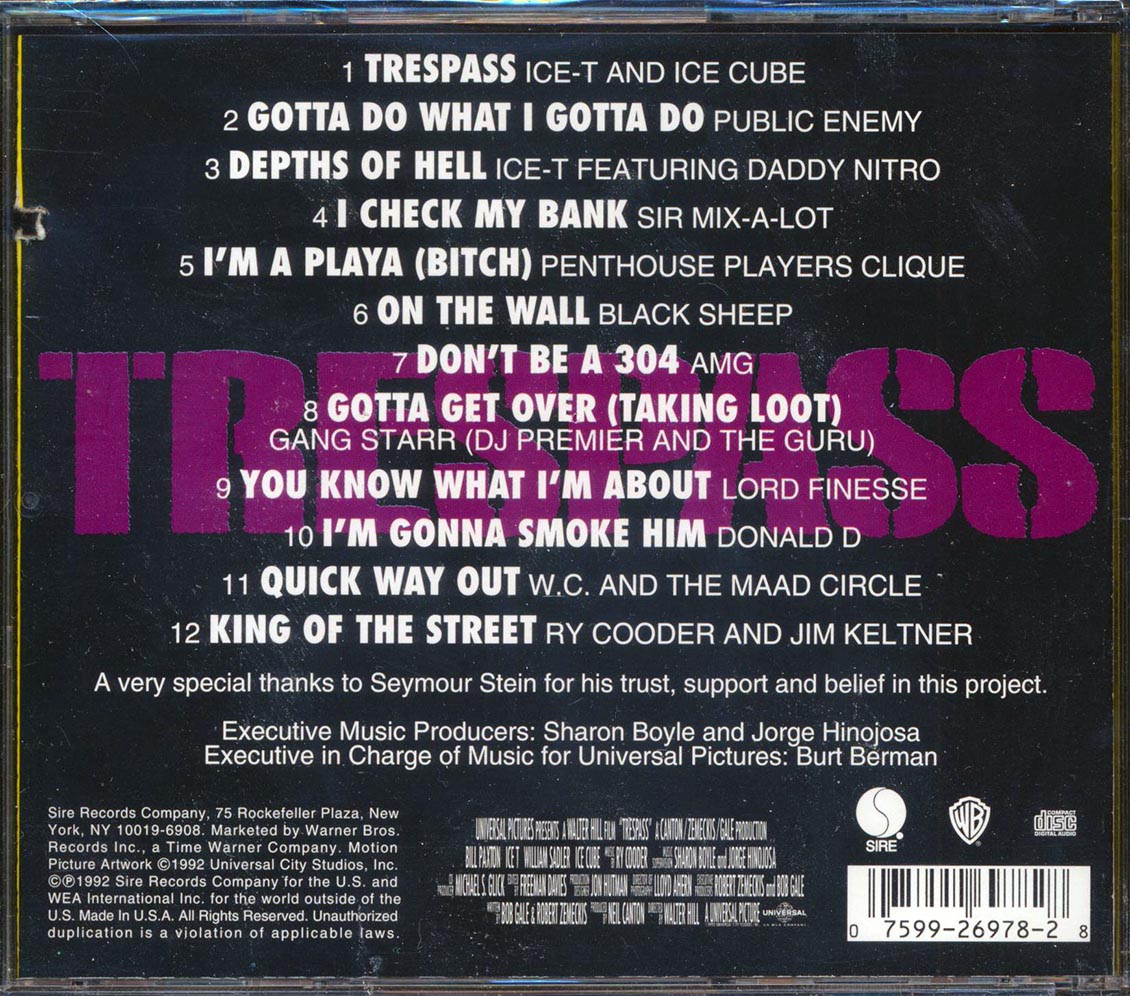 Various - Trespass: Music From The Motion Picture (marked/ltd stock) Music CD