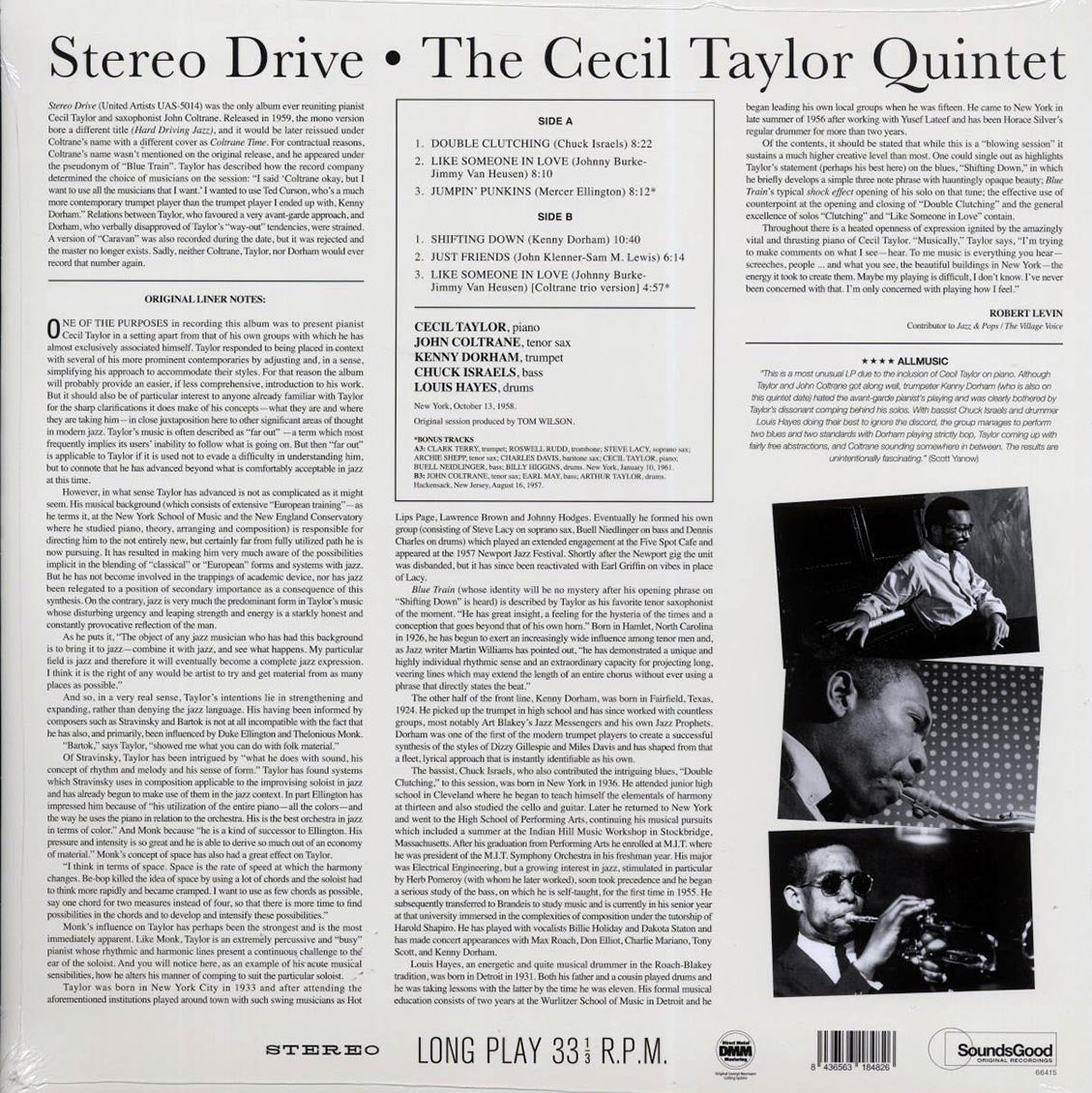 Cecil Taylor Quintet - Stereo Drive (+2 bonus tracks) (180g) Vinyl Record