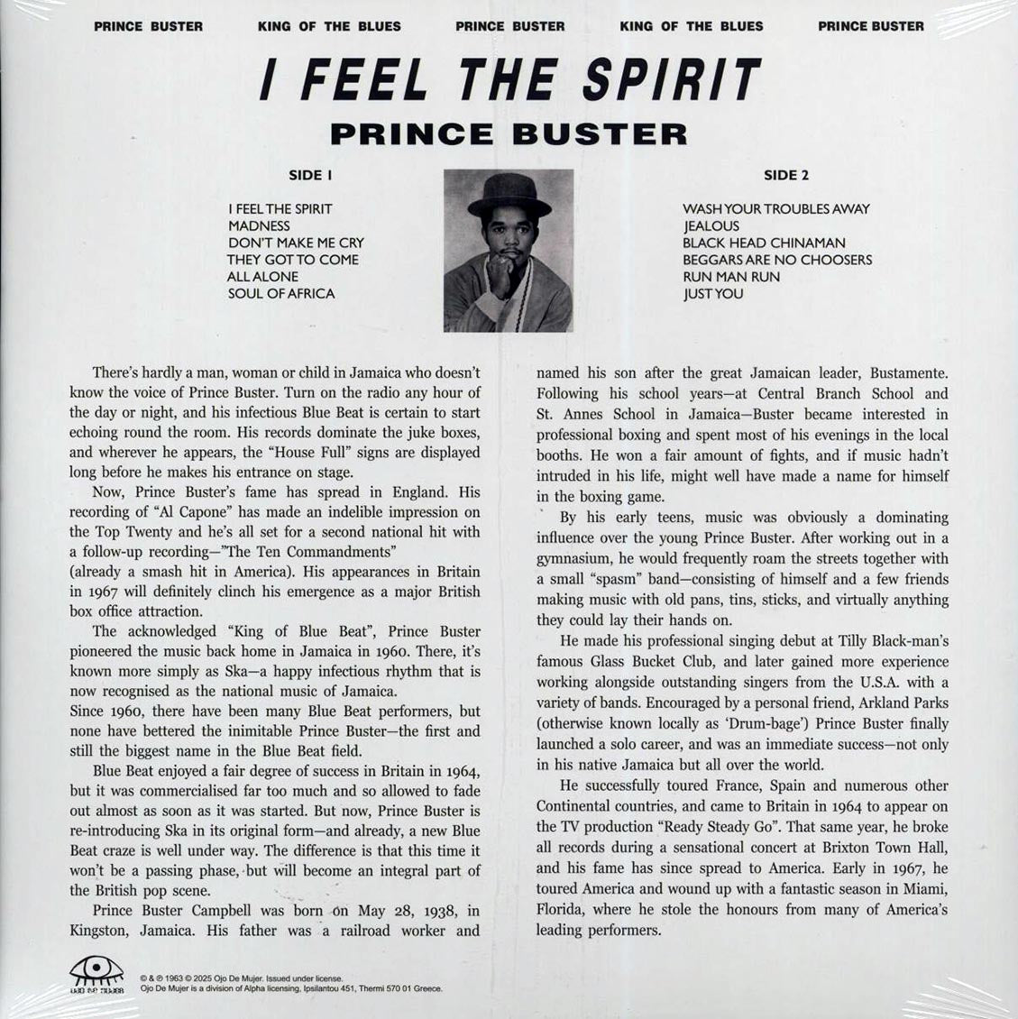 Prince Buster - I Feel The Spirit (ltd. ed.) (blue vinyl) Vinyl Record