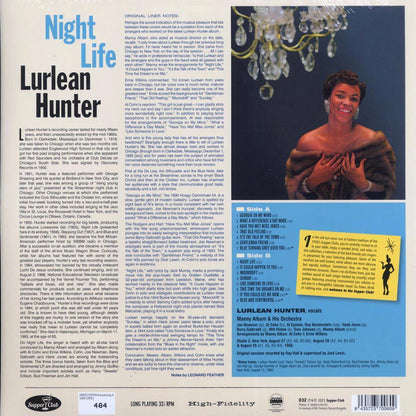 Lurlean Hunter - Night Life (+3 bonus tracks) (ltd. ed.) (180g) Vinyl Record