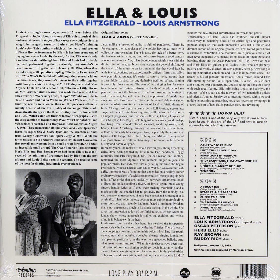 Ella Fitzgerald, Louis Armstrong - Ella And Louis (mono) (180g) Vinyl Record
