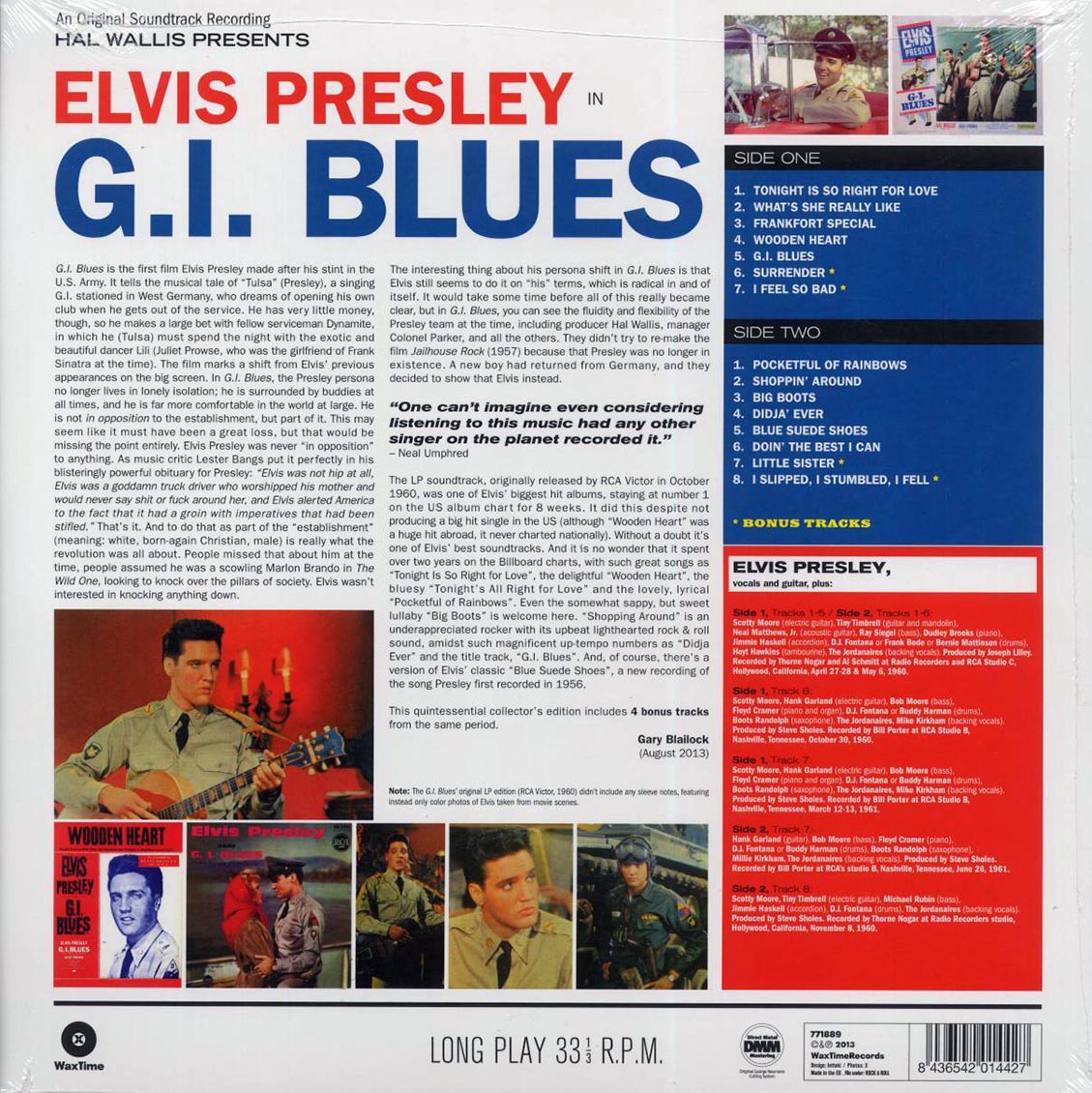 Elvis Presley - GI Blues (+4 bonus tracks) (180g) Vinyl Record