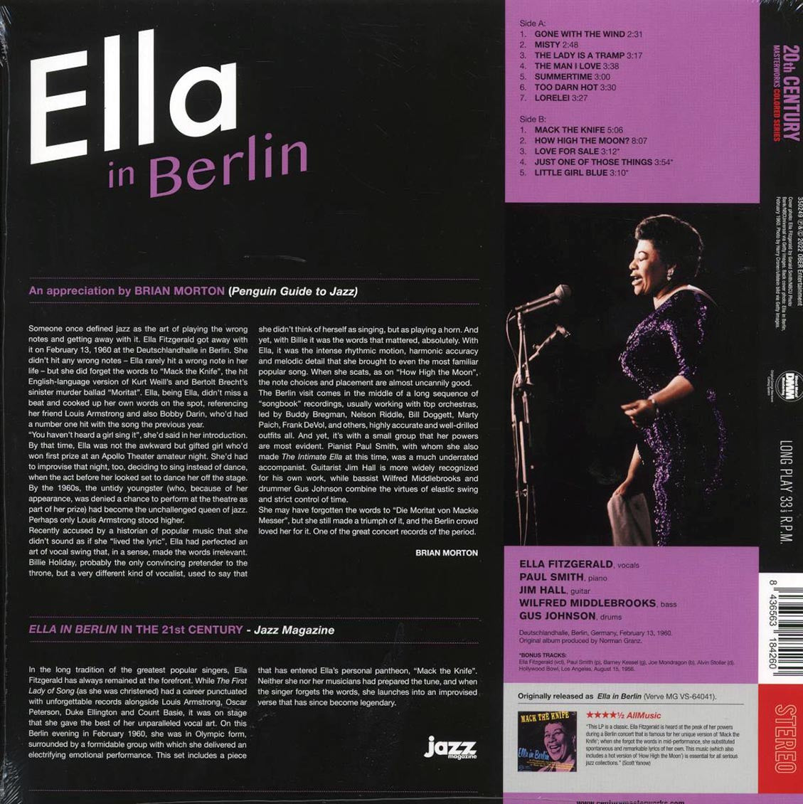 Ella Fitzgerald - Ella In Berlin (+3 bonus tracks) (180g) (purple vinyl) Vinyl Record