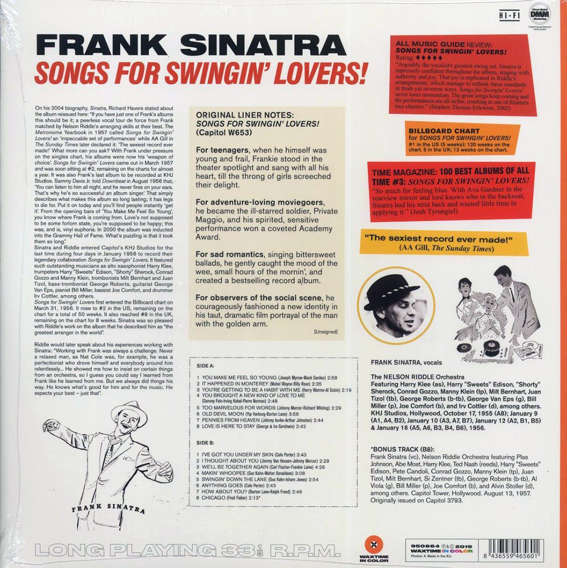 Frank Sinatra - Songs For Swingin' Lovers (+bonus track) (ltd. ed.) (180g) (orange vinyl) Vinyl Record