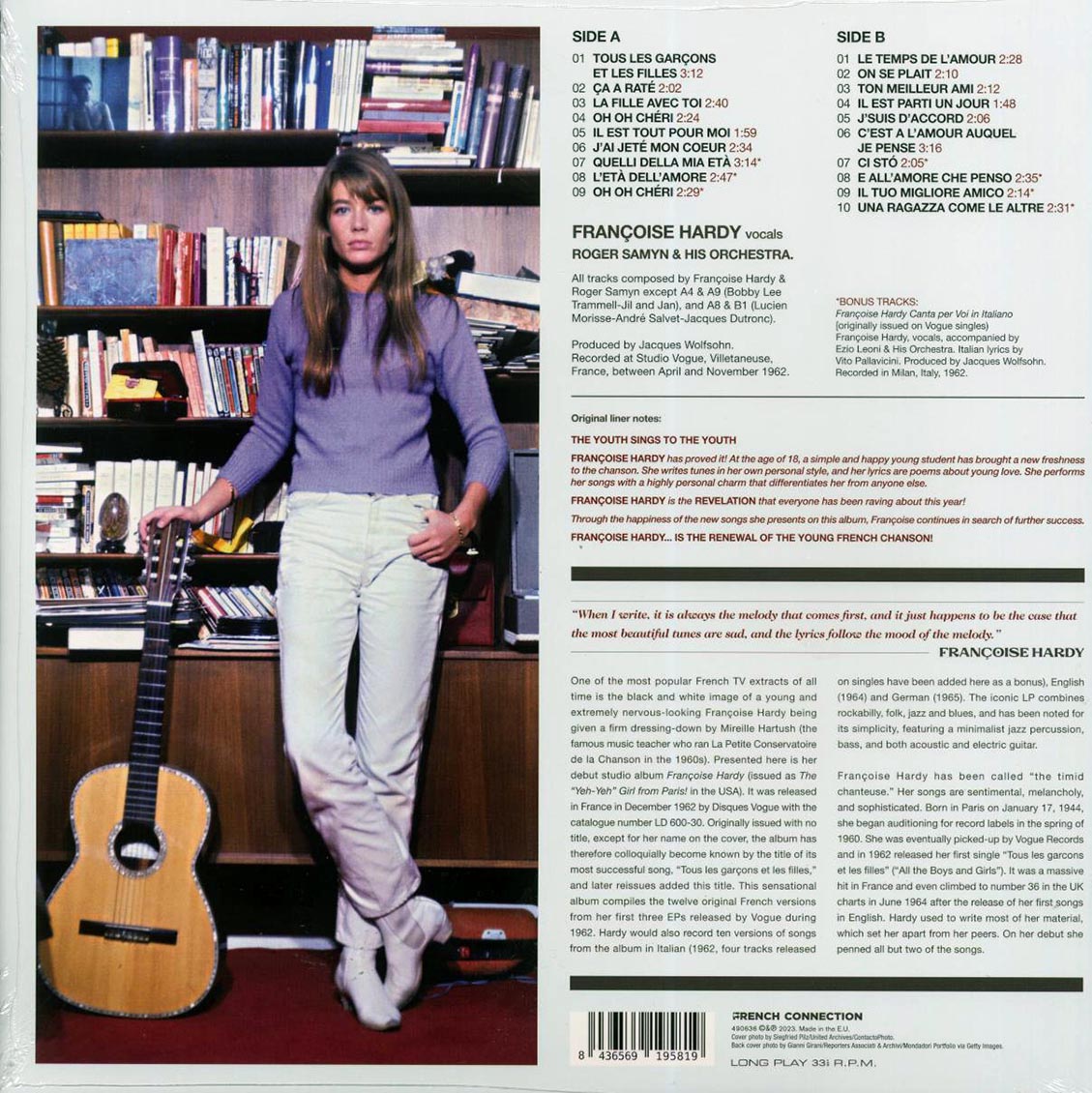 Francoise Hardy - Tous Les Garcons Et Les Filles (+7 bonus tracks) (180g) Vinyl Record