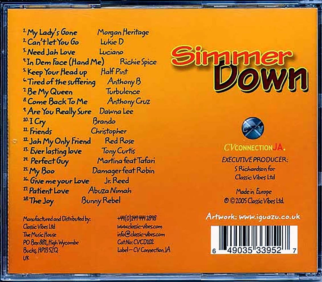 Luciano, Half Pint, Morgan Heritage, Etc. - Simmer Down Music CD