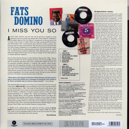 Fats Domino - I Miss You So (+2 bonus tracks) (180g) Vinyl Record