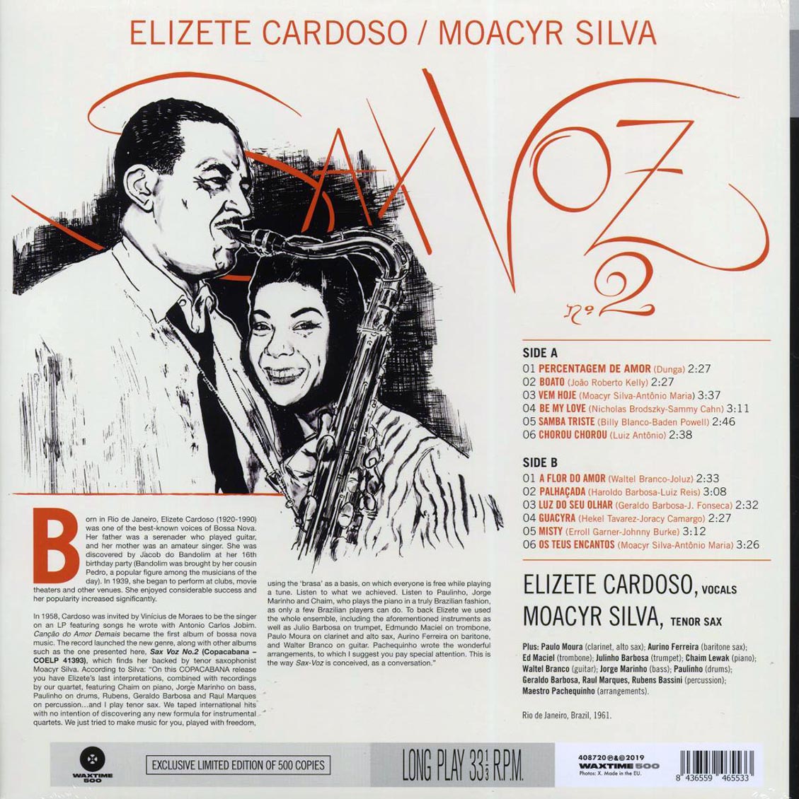 Elizete Cardoso, Moacyr Silva - Sax Voz No. 2 (ltd. 500 copies made) (180g) Vinyl Record