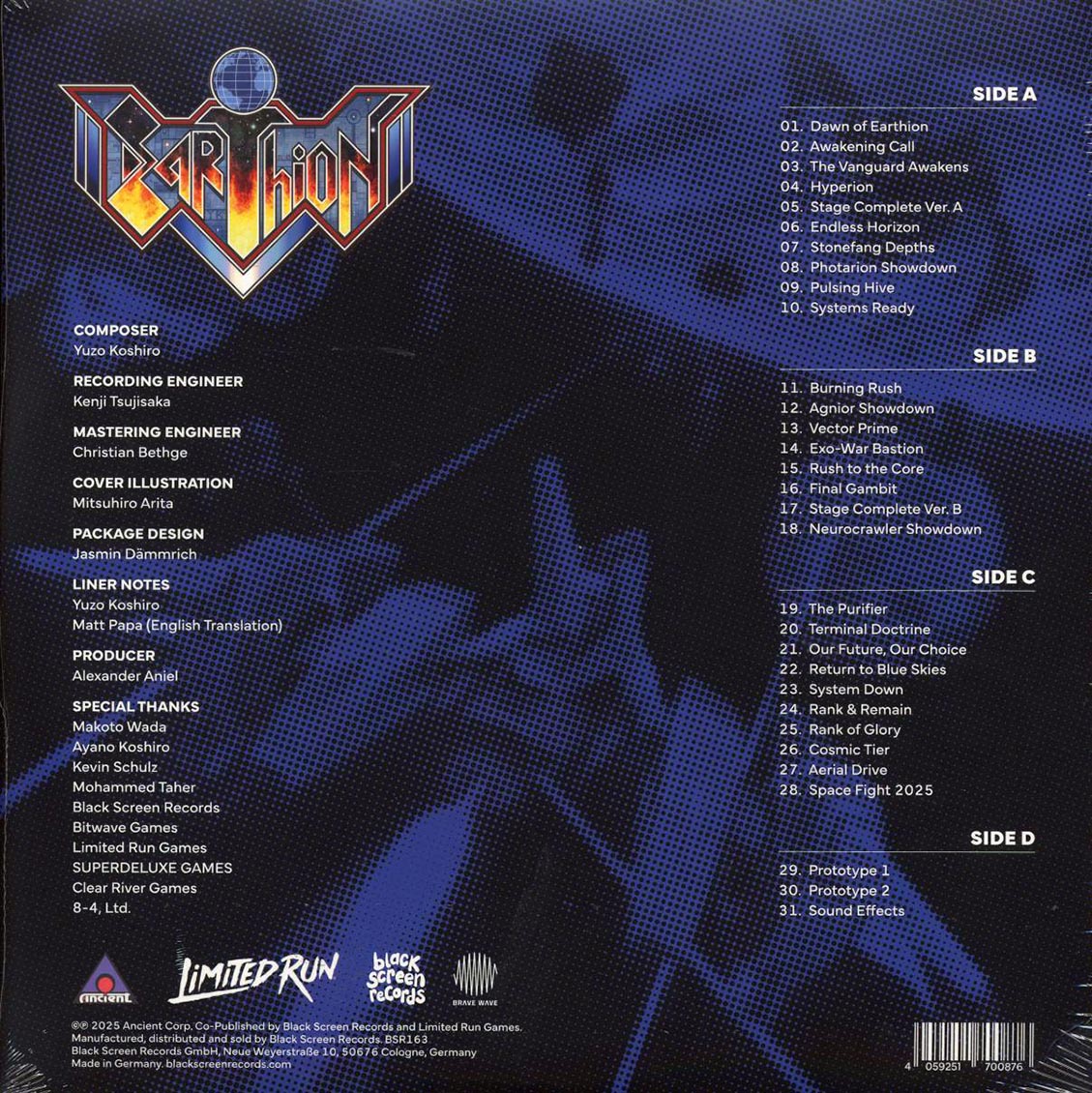 Yuzo Koshiro - Earthion (2xLP) (blue vinyl) Vinyl Record