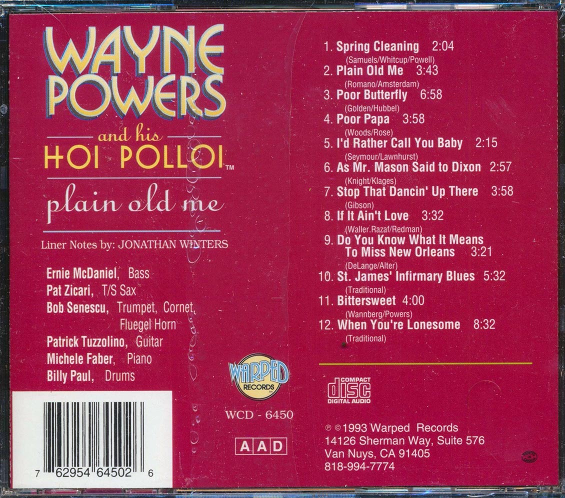Wayne Powers And His Hoi Polloi - Plain Old Me Music CD