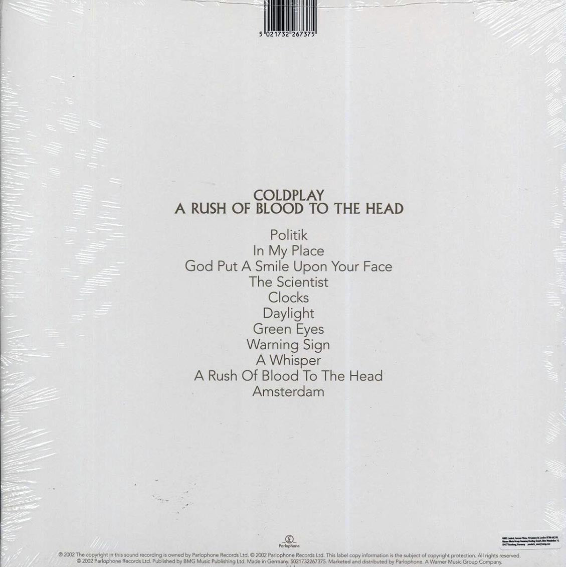 Coldplay - A Rush Of Blood To The Head Vinyl Record