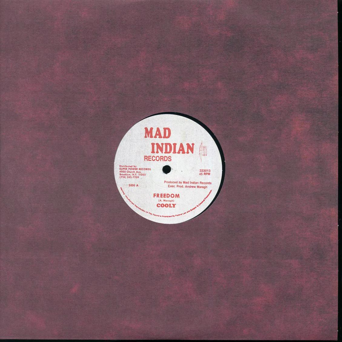Cooly - Freedom  /  Version 12" Vinyl Record