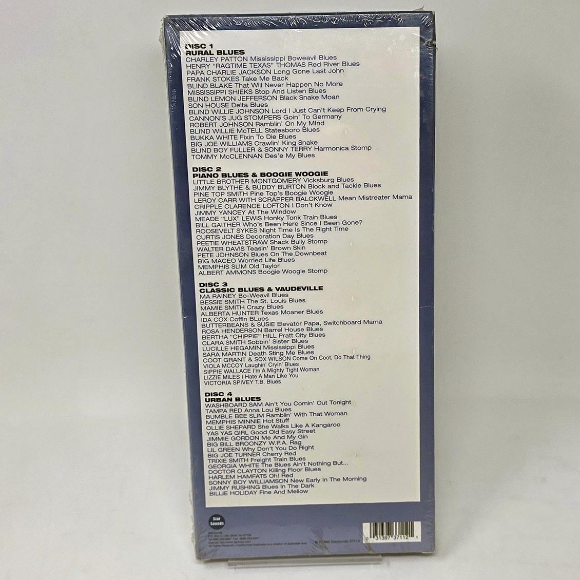 Charley Patton, Papa Charlie Jackson, Memphis Slim, Billie Holiday, Big Joe Williams, Bumble Bee Slim, Etc. - Full Spectrum Blues: Rural Blues, Paino Blues, Boogie Woogie, Classic Blues, Vaudeville & Urban Blues (4xCD) (box set) Music CD