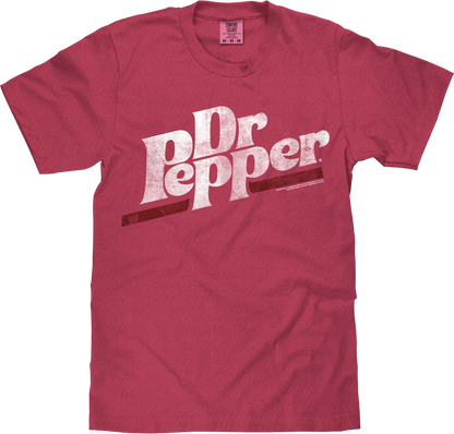 Tee Luv x Comfort Colors Distressed Dr Pepper Logo Mens T Shirt Officially Licensed Brick Red