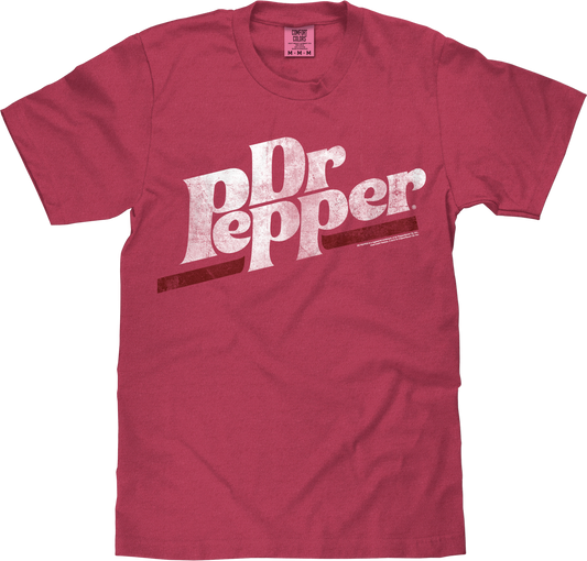Tee Luv x Comfort Colors Distressed Dr Pepper Logo Mens T Shirt Officially Licensed Brick Red