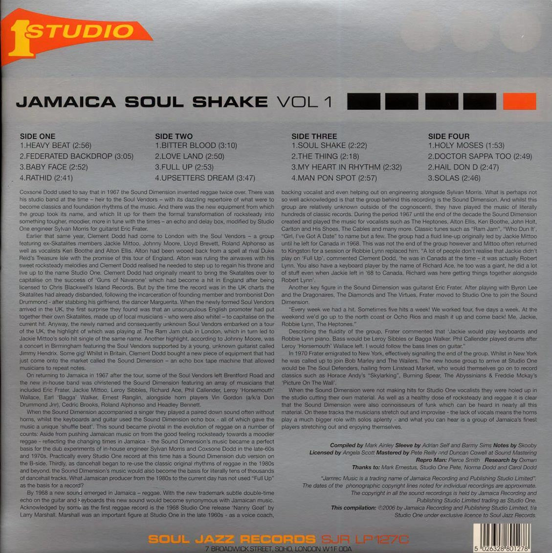 Sound Dimension - Jamaica Soul Shake Vol 1 (ltd. ed.) (2xLP) (silver vinyl) Vinyl Record