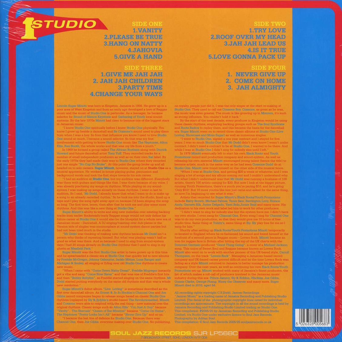 Sugar Minott - Sugar Minott At Studio One (20th Anniv. Ed.) (ltd. ed.) (2xLP) (yellow vinyl) Vinyl Record