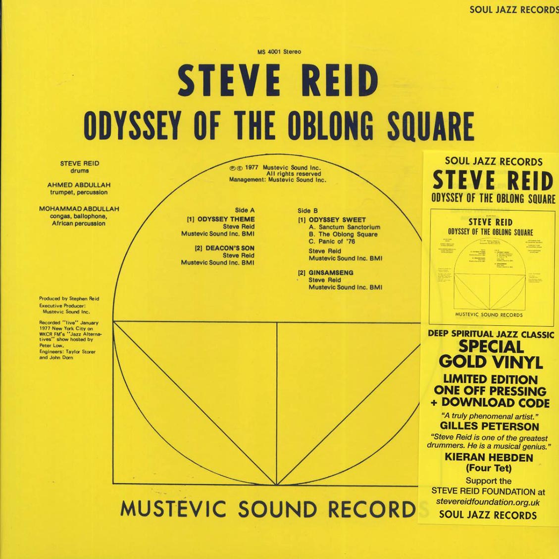 Steve Reid - Odyssey Of The Oblong Square (ltd. ed.) (gold vinyl) Vinyl Record