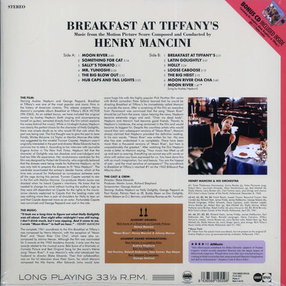 Henry Mancini - Breakfast At Tiffany's: Music From The Motion Picture Score (180g) (blue vinyl) Vinyl Record