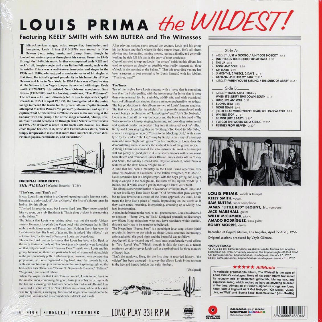 Louis Prima - The Wildest! (+7 bonus tracks) (ltd. ed.) (red vinyl) Vinyl Record