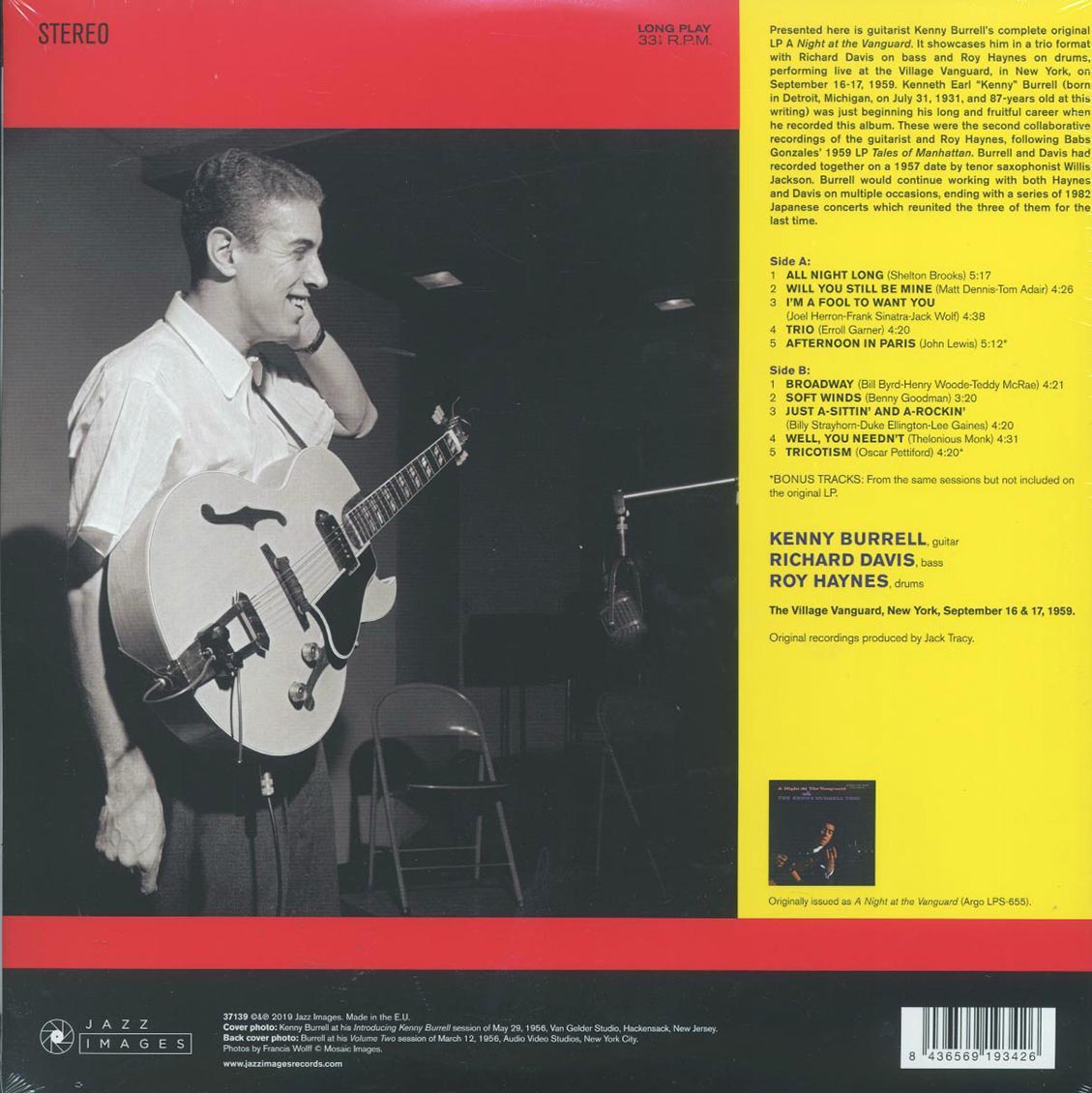 Kenny Burrell - A Night At The Vanguard (+2 bonus tracks) (ltd. ed.) (180g) (remastered) Vinyl Record