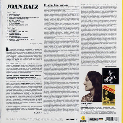 Joan Baez - Joan Baez (Debut Album) (+2 bonus tracks) (ltd. ed.) (yellow vinyl) Vinyl Record