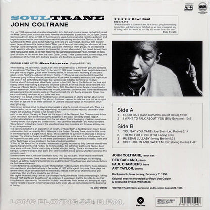 John Coltrane - Soultrane (+bonus track) (ltd. ed.) (180g) Vinyl Record
