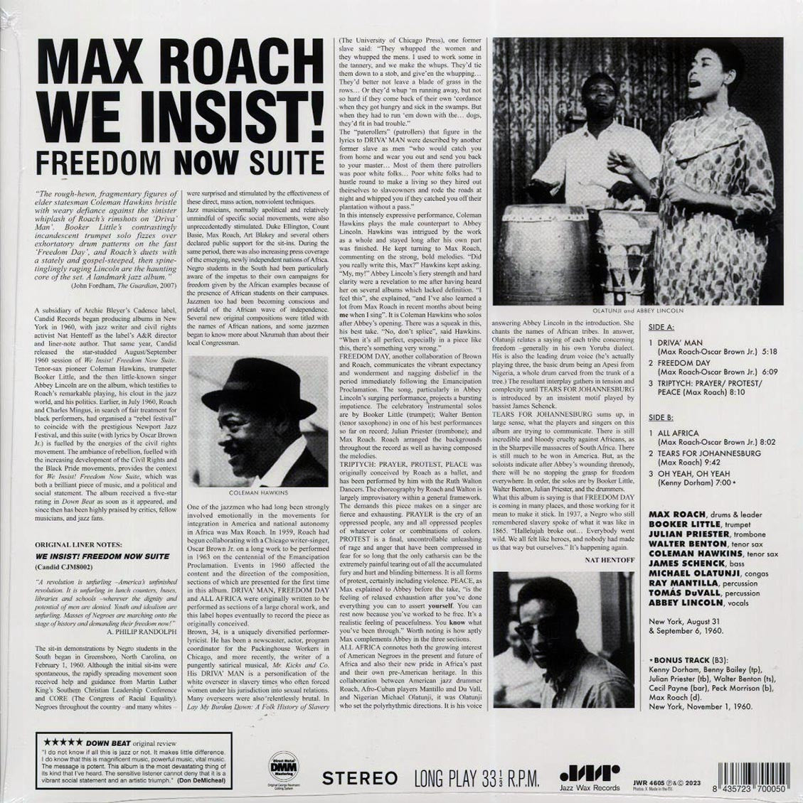 Max Roach - We Insist! Max Roach's Freedom Now Suite (+bonus track) (ltd. ed.) (180g) Vinyl Record