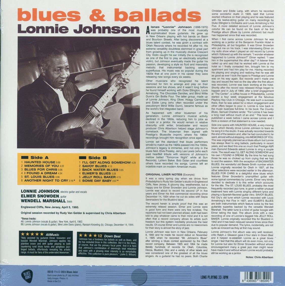Lonnie Johnson, Elmer Snowden - Blues & Ballads (+2 bonus tracks) (ltd. ed.) (180g) Vinyl Record