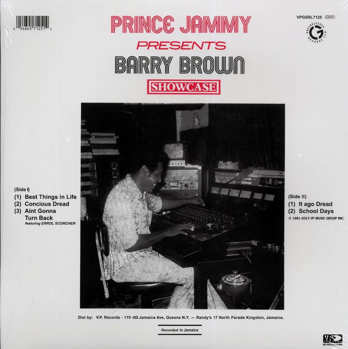Barry Brown - Prince Jammy Presents Barry Brown Showcase Vinyl Record