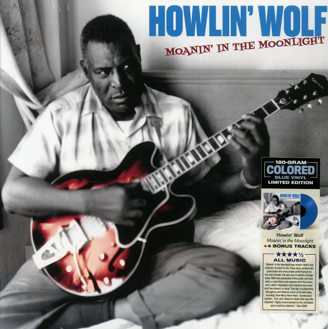 Howlin' Wolf - Moanin' In The Moonlight (+3 bonus tracks) (ltd. ed.) (180g) (blue vinyl) Vinyl Record