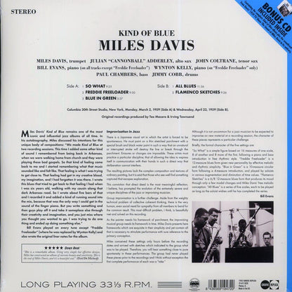Miles Davis - Kind Of Blue (ltd. ed.) (180g) (incl. CD) Vinyl Record