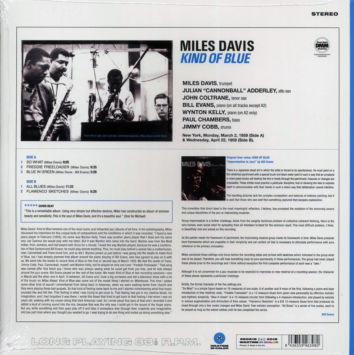 Miles Davis - Kind Of Blue (ltd. ed.) (180g) (blue vinyl) Vinyl Record