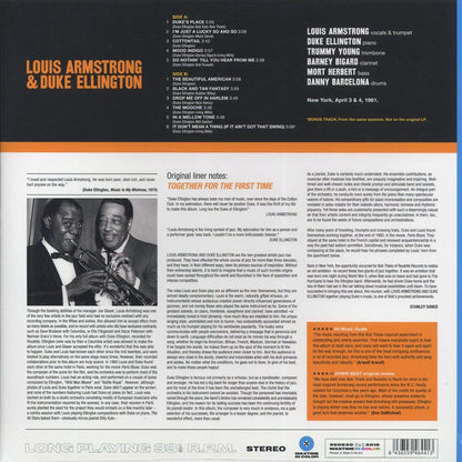 Louis Armstrong, Duke Ellington - The Great Summit (+bonus track) (ltd. ed.) (180g) (blue vinyl) Vinyl Record
