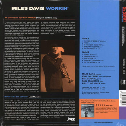 Miles Davis - Workin' (+2 bonus tracks) (ltd. ed.) (180g) Vinyl Record