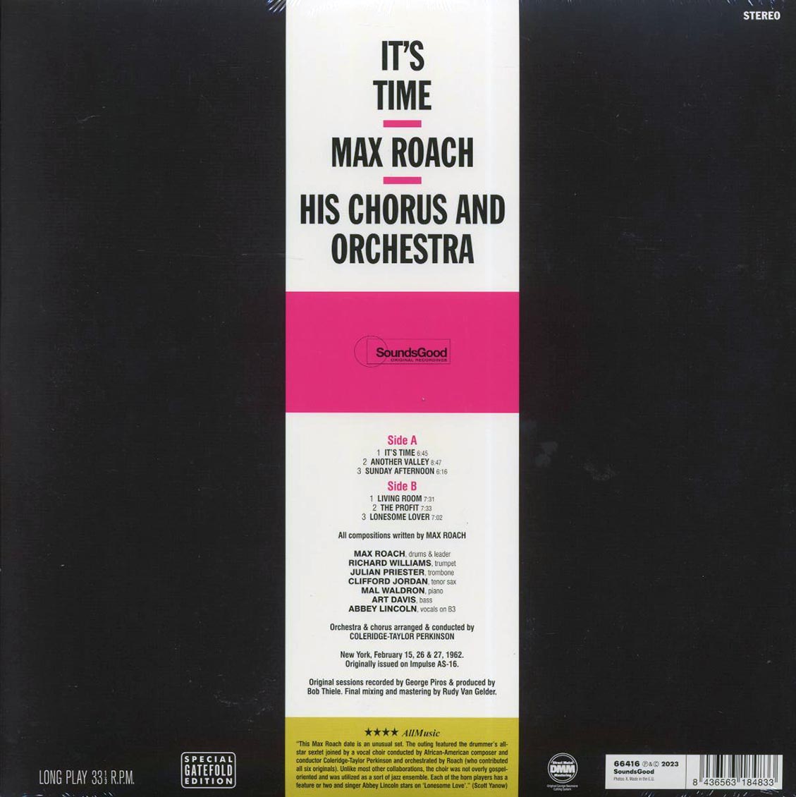 Max Roach, His Chorus And Orchestra - It's Time (ltd. ed.) (180g) Vinyl Record