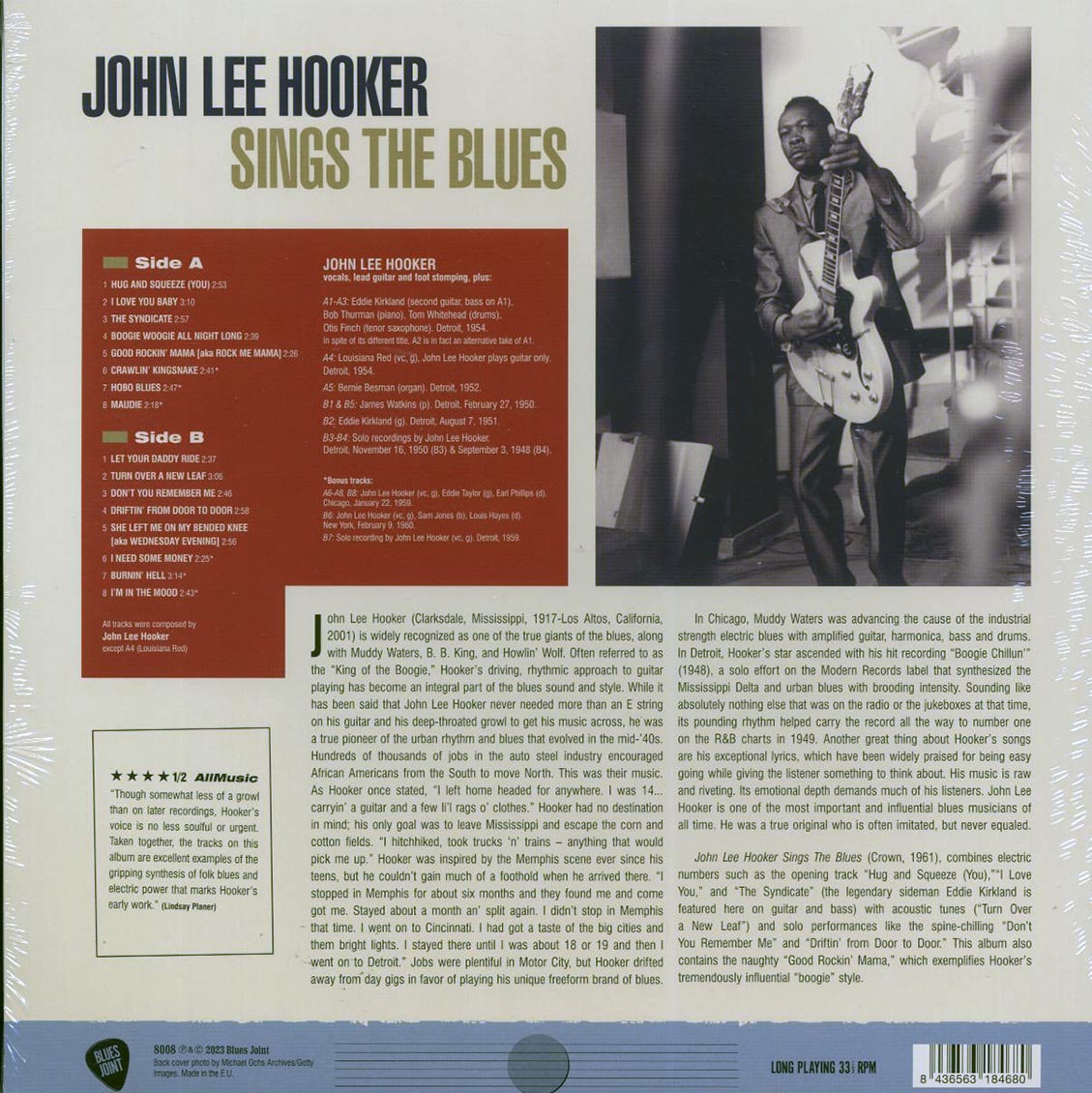 John Lee Hooker - John Lee Hooker Sings The Blues (+6 bonus tracks) (ltd. ed.) (180g) Vinyl Record