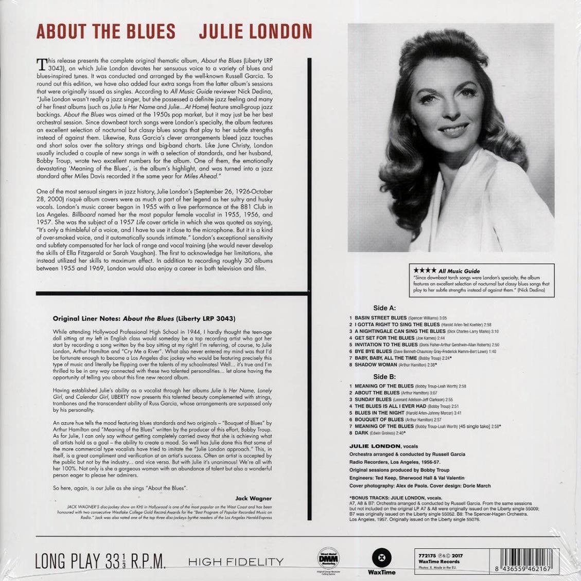 Julie London - About the Blues (+4 bonus tracks) (ltd. ed.) (180g) Vinyl Record