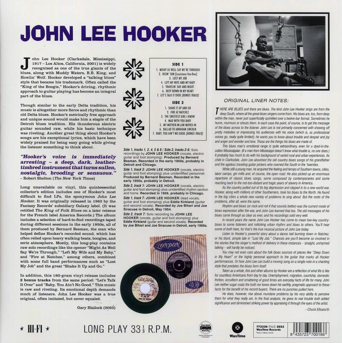 John Lee Hooker - John Lee Hooker (+2 bonus tracks) (ltd. ed.) (180g) Vinyl Record