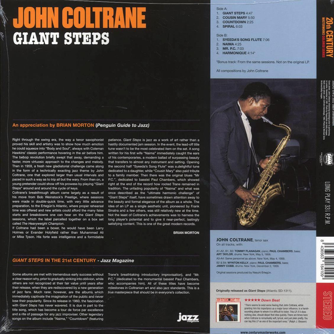 John Coltrane - Giant Steps (+bonus track) (ltd. ed.) (180g) (blue vinyl) Vinyl Record
