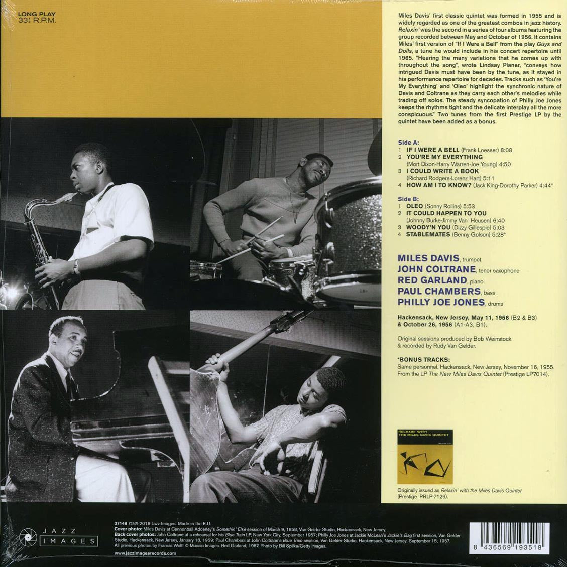 Miles Davis - Relaxin' (+2 bonus tracks) (ltd. ed.) (180g) Vinyl Record