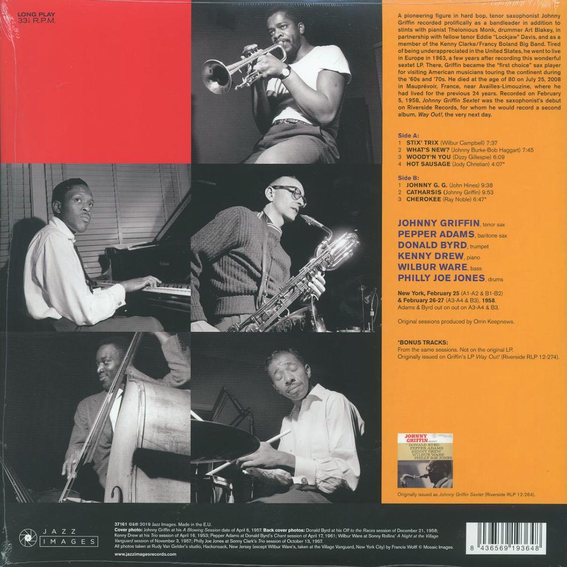 Johnny Griffin Sextet - Johnny Griffin Sextet (+2 bonus tracks) (ltd. ed.) (180g) Vinyl Record