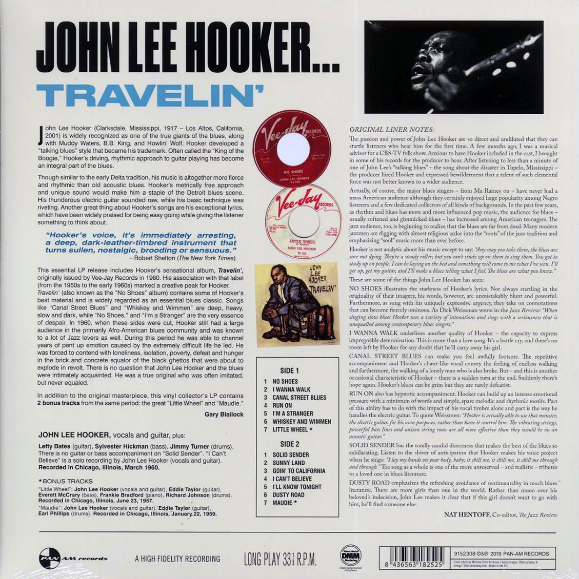 John Lee Hooker - Travelin' (+2 bonus tracks) (ltd. ed.) (180g) Vinyl Record