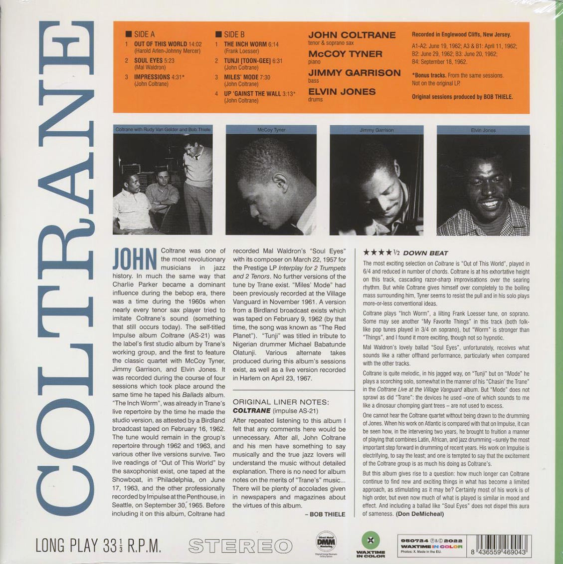 John Coltrane - Coltrane (+2 bonus tracks) (ltd. ed.) (180g) (green vinyl) Vinyl Record