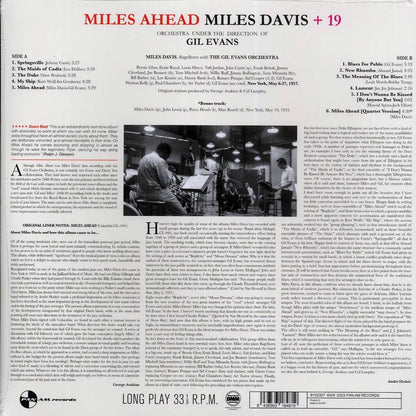 Miles Davis + 19 - Miles Ahead (+bonus track) (ltd. ed.) (180g) (remastered) Vinyl Record
